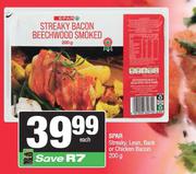 Spar Streaky, Lean, Back Or Chicken Bacon-200g