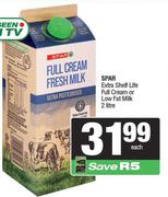 Spar Extra Shelf Life Full Cream Or Low Fat Milk-2L