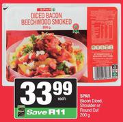 Spar Bacon Diced, Shoulder Or Round Cut-200g