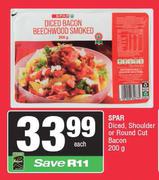Spar Diced, Shoulder Or Round Cut Bacon-200g