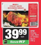 Spar Streaky, Lean, Back Or Chicken Bacon-200g