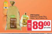 Spar Freshline Butternut 2s,Carrots 750g,Onions 1Kg & Potatoes 2Kg-Per Combo