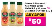 Crosse & Blackwell Kasi Magic Sauce Hot & Spicy, Cheese Or Jalapeno & Cheese 330g-For Any 2