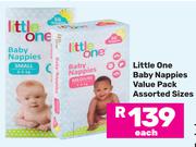 Little One Baby Nappies Value Pack (Assorted Sizes)-Each