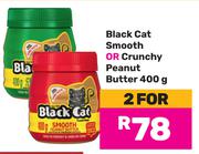 Black Cat Smooth Or Crunchy Peanut Butter-For 2 x 400g