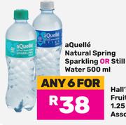 Aquelle Natural Spring Sparkling Or Still Water-For Any 6 x 500ml