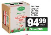 Fair Cape Long Life UHT Milk-6 x 1L Per Pack