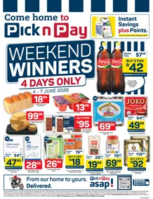 Pick n Pay Western Cape : Weekend Winners (04 June - 07 June 2026)