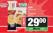Spar Macaroni Or Spaghett-For 2 x 500g