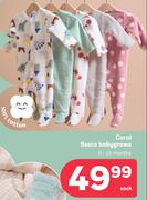 Coral Fleece Baby Grows 0-24 Months-Each