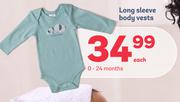    Long Sleeve Body Vests (0-24 Months)-Each