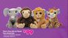 Tom's Toys 28cm Plush Toys Assorted 836893/836890/836908/836914