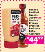 Nando's Peri Peri Sauces 250ml Or Nando's Creamy Dressing Perinaise 265g-Each