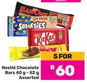 Nestle Chocolate Bars Assorted-For 5 x 40g/52g