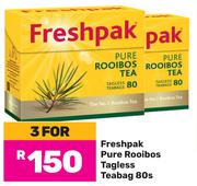 Freshpak Pure Rooibos Tagless Teabags-For 3 x 80s Pack