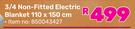 Pure Pleasure 3/4 Non Fitted Electric Blanket 110 x 150cm 850043427