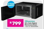 Hisense 20L Solo Digital Microwave Oven 850030581