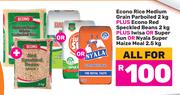 Econo Rice Medium Grain Parboiled 2Kg+Red Speckled Beans 2Kg+Iwisa/Super Sun/Nyala Maize Meal 2.5Kg