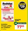 Andolex Throat Lollies For Children 10 Lollies
