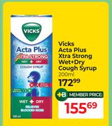 Vicks Acta Plus Xtra Strong Wet + Dry Cough Syrup-200ml
