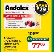 Andolex Dry Mouth & Throat Soft Lozenges 20 Lozenges