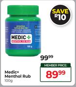 Medic+ Menthol Rub-100g