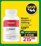 Biogen Vitamin C 1000mg 60 Capsules-For 2