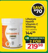 Lifestyle Health Vitamin C 1000mg 100 Tablets-For 2