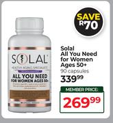 Solal All You Need For Women Ages 50+ 90 Capsules
