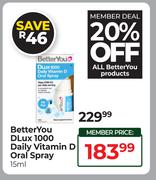 Better You DLux 1000 Daily Vitamin D Oral Spray-15ml