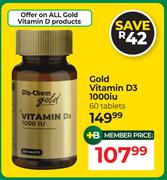 Dis-Chem Gold Vitamin D3 1000mg 60 Tablets