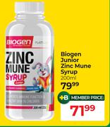 Biogen Junior Zinc Mune Syrup-200ml