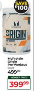 MyProtein Origin Pre Workout-600g