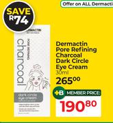 Dermactin Pore Refining Charcoal Dark Circle Eye Cream-30ml
