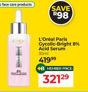 L'Oreal Paris Gycolic Bright 8% Acid Serum-30ml