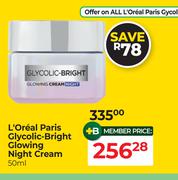 L'Oreal Paris Gycolic Bright Glowing Night Cream-50ml