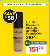 L.A.Girl Pro Matte HD High Definition Foundation