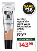 Yardley Hydra Tint Light Wear Foundation SPF25-30ml