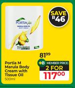 Portia M Marula Body Cream With Tissue Oil-For 2 x 500ml