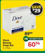 Dove Beauty Soap Bar-4 x 90g
