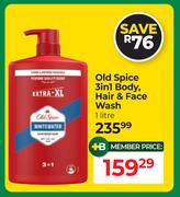 Old Spice 3 In 1 Body, Hair & Face Wash-1L