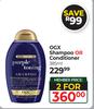 OGX Shampoo Or Conditioner-For 2 x 385ml