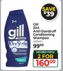 Gill 2 In 1 Anti-Dandruff Conditioning Shampoo-For 2 x 400ml