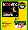 Kotex Maxi Protect All Nighter Pads-For 2 x 8's Pack