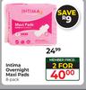 Intima Overnight Maxi Pads-For 2 x 8's Pack
