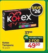 Kotex Tampons-For 2 x 16's Pack