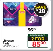 Libresse Pads-For 2 x 16/18/20 Pads