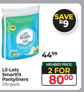 Lil-Lets Smartfit Pantyliners-For 2 x 100's Pack