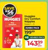 Huggies Dry Comfort Nappies (Sizes 1-5)-Per Pack