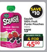 Squish 100% Fruit Puree Pouches-For 4 x 110ml